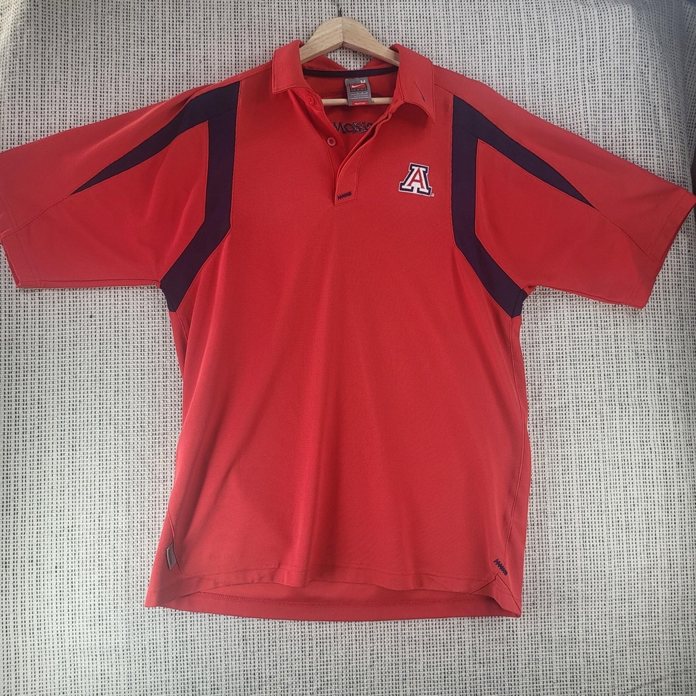 Arizona Wildcats Shirt Mens Medium Red Blue NCAA Basketball Nike Fit Dry Team